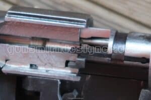Norinco JW15, bolt closed, firing pin uncocked, barrel-to-bolt relationship.